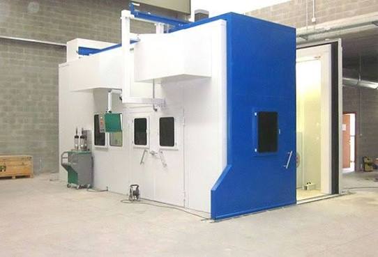 Thermal spray sound enclosure booth